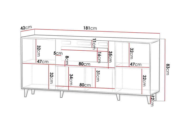 Strontian Highboard Scandinavian Choice Grey - Säilytys - Kaappi - Säilytyskaappi