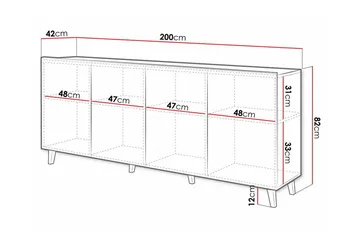 Strontian Highboard Scandinavian Choice White - Säilytys - Kaappi - Säilytyskaappi