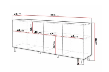 Strontian Highboard Scandinavian Choice White - Säilytys - Kaappi - Säilytyskaappi
