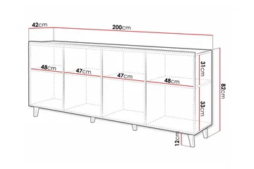Strontian Highboard Scandinavian Choice White - Säilytys - Kaappi - Säilytyskaappi
