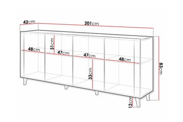 Strontian Highboard Scandinavian Choice White - Säilytys - Kaappi - Säilytyskaappi