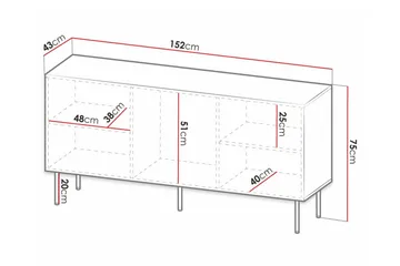 Strontian Highboard Scandinavian Choice White - Säilytys - Kaappi - Säilytyskaappi