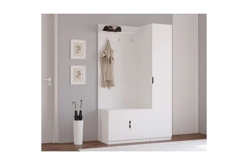 Sylorn Pukukaappi 120x200 cm - Matta Valkoinen - Säilytys - Kaappi - Säilytyskaappi