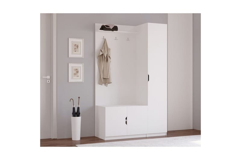 Sylorn Pukukaappi 120x200 cm - Matta Valkoinen - Säilytys - Hylly - Hattuhylly