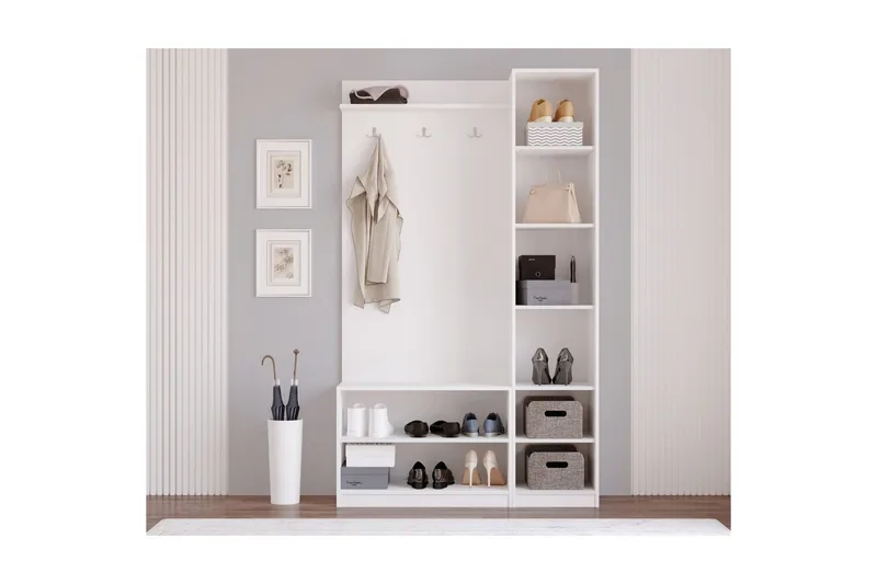 Sylorn Pukukaappi 120x200 cm - Matta Valkoinen - Säilytys - Kaappi - Säilytyskaappi