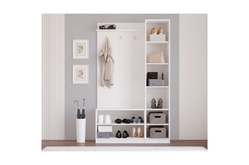 Sylorn Pukukaappi 120x200 cm - Matta Valkoinen - Säilytys - Hylly - Hattuhylly