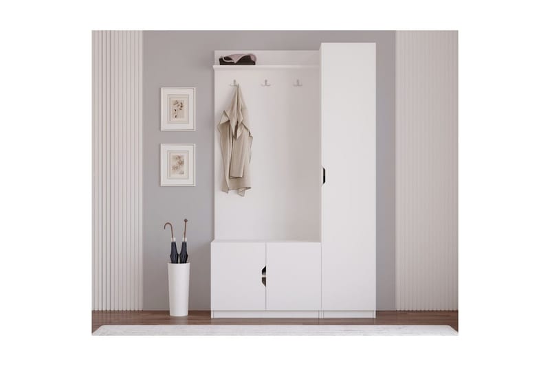 Sylorn Pukukaappi 120x200 cm - Matta Valkoinen - Säilytys - Kaappi - Säilytyskaappi