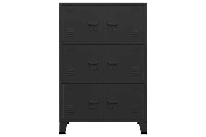 Teollinen arkistokaappi musta 75x40x115 cm metalli - Musta - Säilytys - Kaappi - Säilytyskaappi