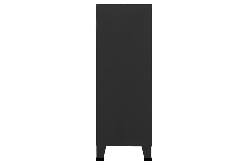 Teollinen arkistokaappi musta 75x40x115 cm metalli - Musta - Säilytys - Kaappi - Säilytyskaappi