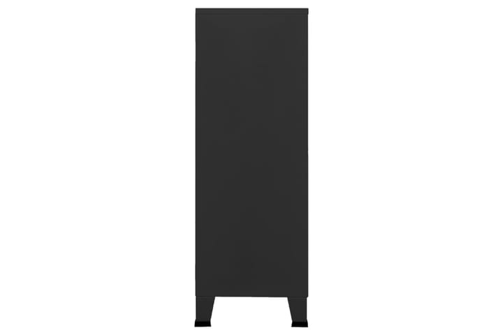 Teollinen arkistokaappi musta 75x40x115 cm metalli - Musta - Säilytyskaappi - Pukukaappi