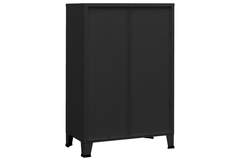 Teollinen arkistokaappi musta 75x40x115 cm metalli - Musta - Säilytys - Kaappi - Säilytyskaappi