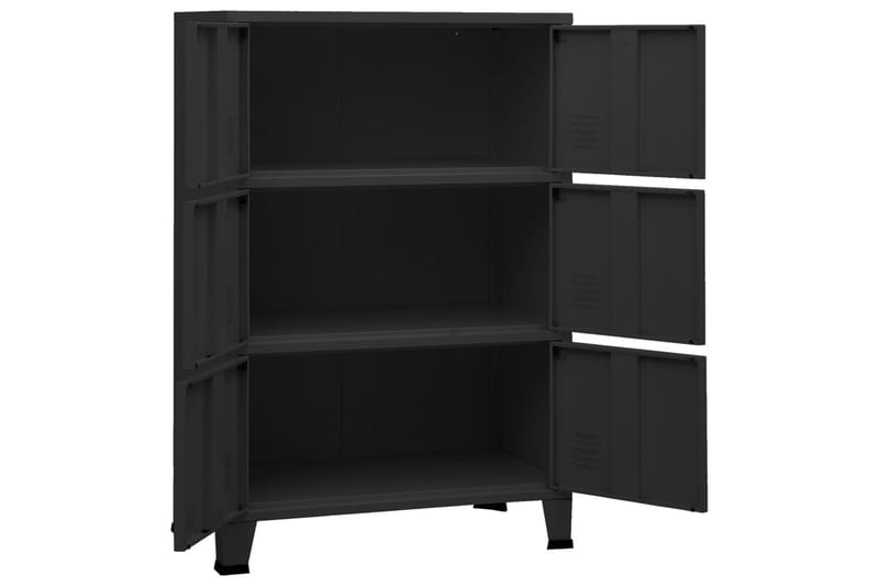 Teollinen arkistokaappi musta 75x40x115 cm metalli - Musta - Säilytys - Kaappi - Säilytyskaappi