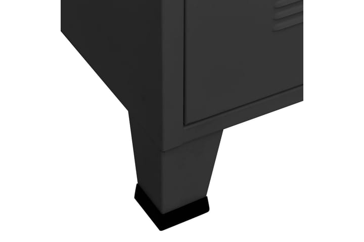 Teollinen arkistokaappi musta 75x40x115 cm metalli - Musta - Säilytyskaappi - Pukukaappi