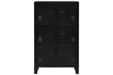 Arkistokaappi 6 ovella teollinen musta 75x40x120 cm teräs - Musta - Säilytys - Kaappi - Säilytyskaappi - Toimistokaappi - Asiakirjakaappi