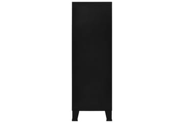 Arkistokaappi 6 ovella teollinen musta 75x40x120 cm teräs - Musta - Säilytys - Kaappi - Säilytyskaappi - Toimistokaappi - Asiakirjakaappi