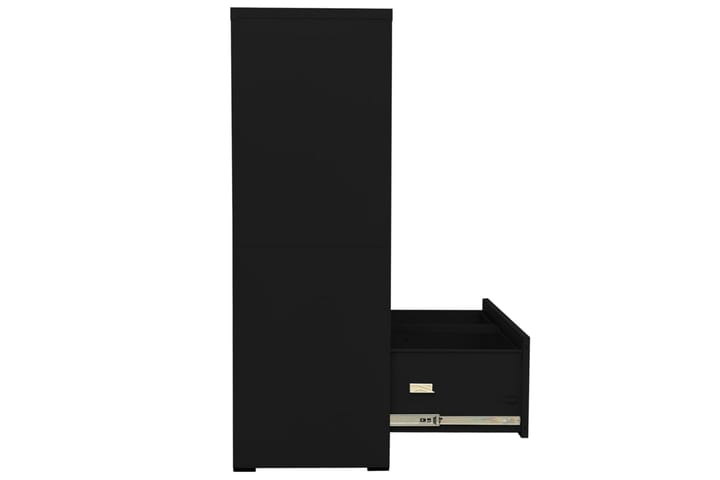 Arkistokaappi musta 90x46x134 cm teräs - Musta - Asiakirjakaappi - Toimistokalusteet