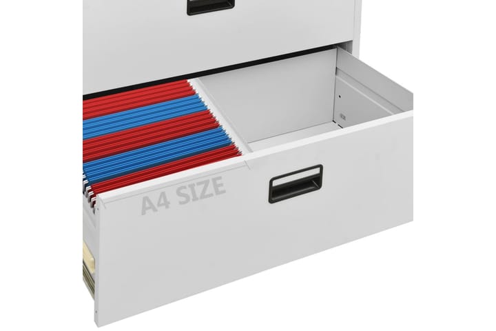 Arkistokaappi vaaleanharmaa 90x46x72,5 cm teräs - Harmaa - Toimistokalusteet - Asiakirjakaappi