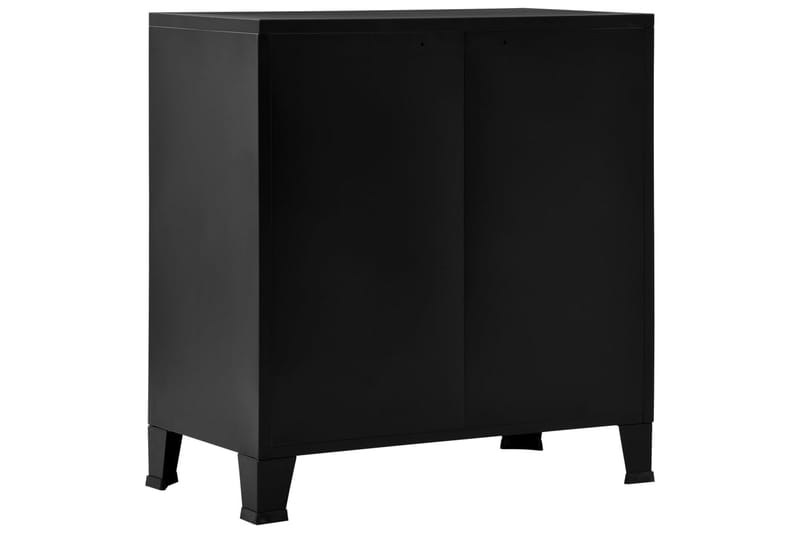 Arkistokaappi 4 ovella teollinen musta 75x40x80 cm teräs - Musta - Säilytys - Kaappi - Säilytyskaappi - Toimistokaappi - Asiakirjakaappi