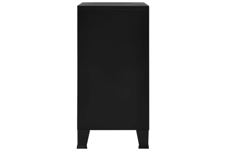 Arkistokaappi 4 ovella teollinen musta 75x40x80 cm teräs - Musta - Toimistokalusteet - Asiakirjakaappi