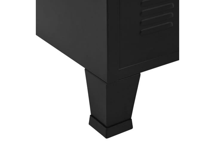 Arkistokaappi 4 ovella teollinen musta 75x40x80 cm teräs - Musta - Toimistokalusteet - Asiakirjakaappi