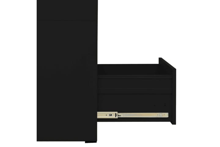 Arkistokaappi musta 46x62x102,5 cm teräs - Musta - Toimistokalusteet - Asiakirjakaappi