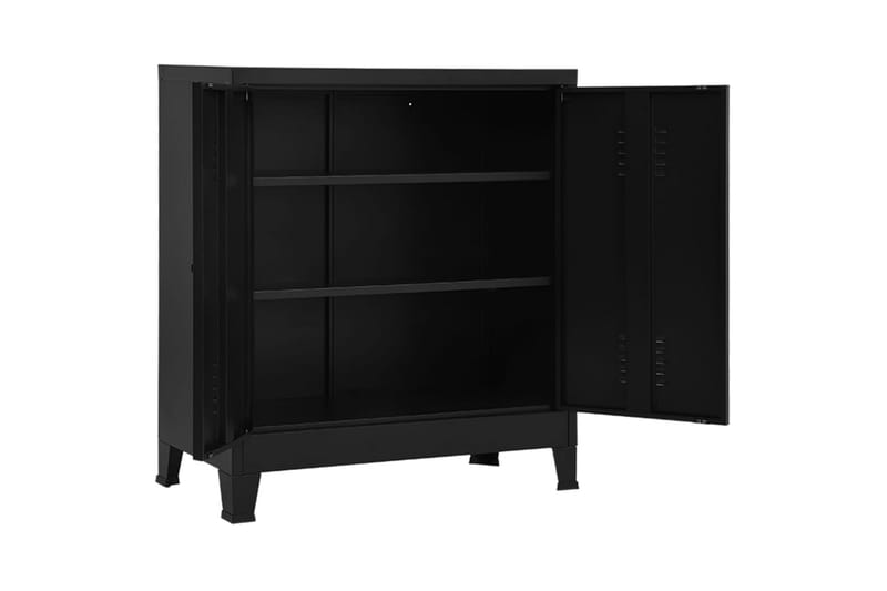 Arkistokaappi teollinen musta 90x40x100 cm teräs - Musta - Säilytys - Kaappi - Säilytyskaappi - Toimistokaappi - Asiakirjakaappi