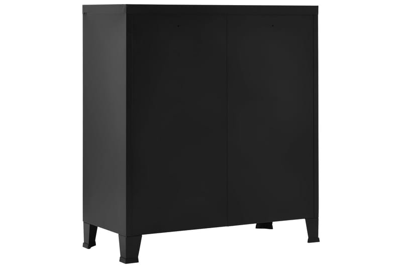 Arkistokaappi teollinen musta 90x40x100 cm teräs - Musta - Säilytys - Kaappi - Säilytyskaappi - Toimistokaappi - Asiakirjakaappi