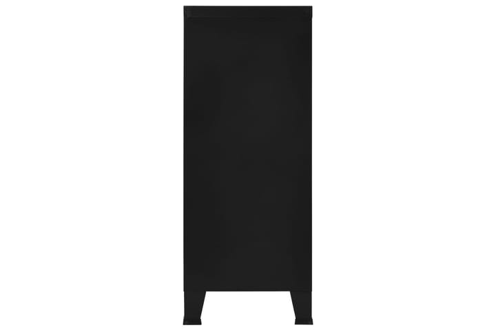 Arkistokaappi teollinen musta 90x40x100 cm teräs - Musta - Toimistokalusteet - Asiakirjakaappi