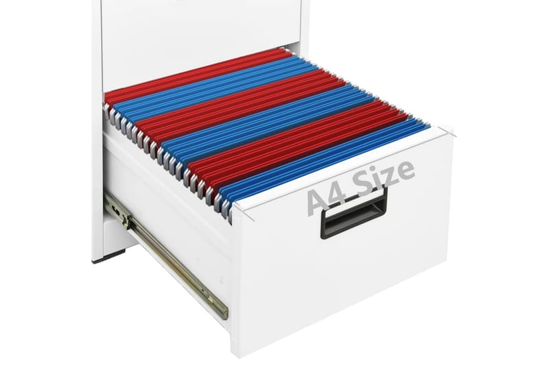 Arkistokaappi valkoinen 46x62x102,5 cm teräs - Valkoinen - Säilytys - Kaappi - Säilytyskaappi - Toimistokaappi - Asiakirjakaappi