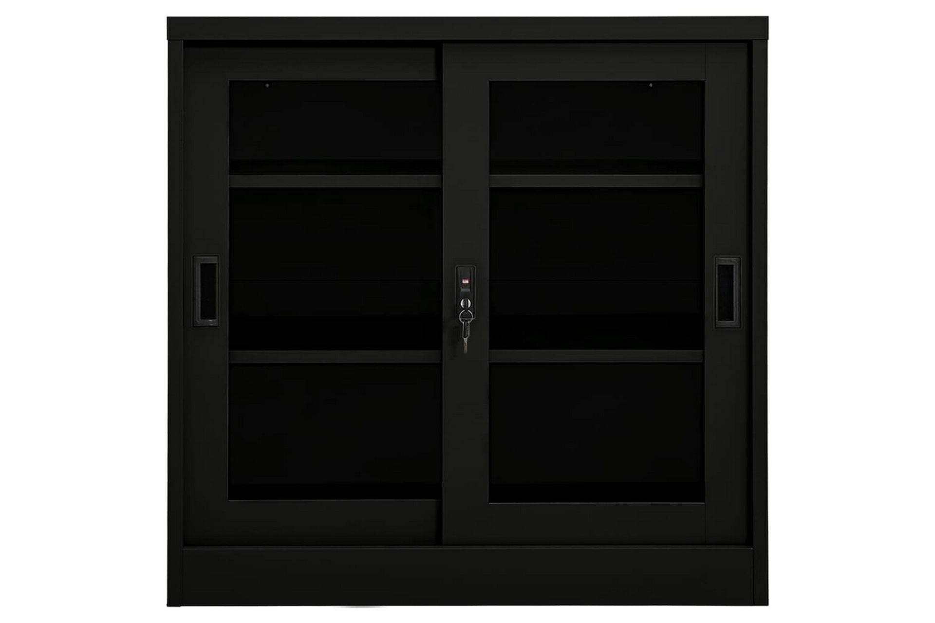 Liukuovikaappi musta 90x40x90 cm teräs - Säilytys - Kaappi - Säilytyskaappi - Toimistokaappi - Asiakirjakaappi