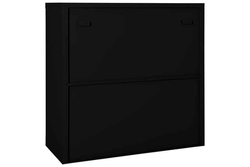 Liukuovikaappi musta 90x40x90 cm teräs - Säilytys - Kaappi - Säilytyskaappi - Toimistokaappi - Asiakirjakaappi