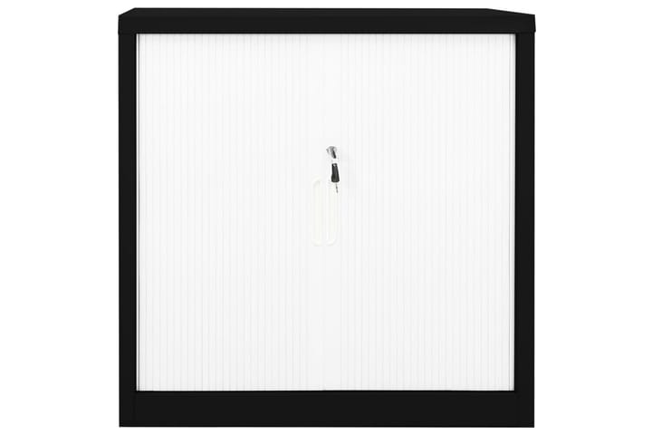Liukuovikaappi musta ja valkoinen 90x40x90 cm teräs - Musta - Toimistokalusteet - Asiakirjakaappi