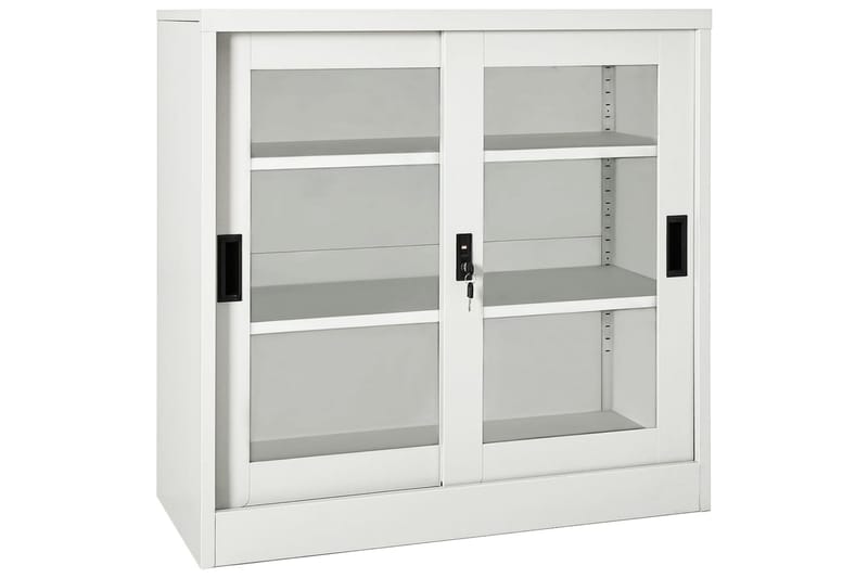 Liukuovikaappi vaaleanharmaa 90x40x90 cm teräs - Säilytys - Kaappi - Säilytyskaappi - Toimistokaappi - Asiakirjakaappi