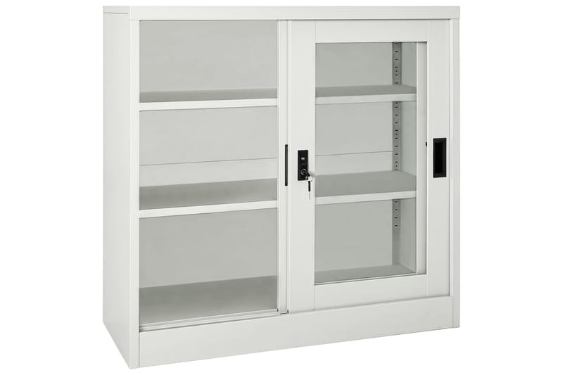 Liukuovikaappi vaaleanharmaa 90x40x90 cm teräs - Säilytys - Kaappi - Säilytyskaappi - Toimistokaappi - Asiakirjakaappi