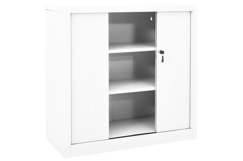 Liukuovikaappi valkoinen 90x40x90 cm teräs - Valkoinen - Säilytys - Kaappi - Säilytyskaappi - Toimistokaappi - Asiakirjakaappi