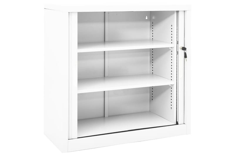 Liukuovikaappi valkoinen 90x40x90 cm teräs - Valkoinen - Säilytys - Kaappi - Säilytyskaappi - Toimistokaappi - Asiakirjakaappi