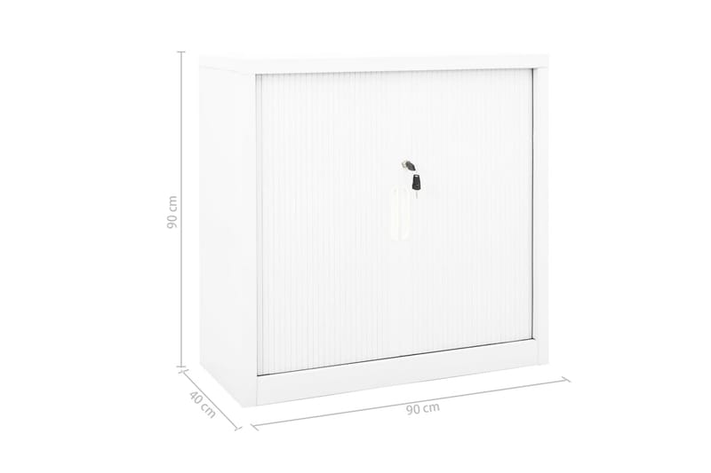 Liukuovikaappi valkoinen 90x40x90 cm teräs - Valkoinen - Säilytys - Kaappi - Säilytyskaappi - Toimistokaappi - Asiakirjakaappi