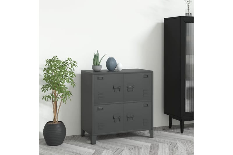 Teollinen arkistokaappi antrasiitti 75x40x80 cm teräs - Antrasiitti - Säilytys - Kaappi - Säilytyskaappi - Toimistokaappi - Asiakirjakaappi