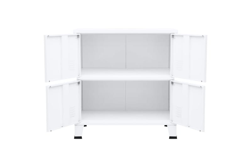 Teollinen arkistokaappi valkoinen 75x40x80 cm teräs - Valkoinen - Säilytys - Kaappi - Säilytyskaappi - Toimistokaappi - Asiakirjakaappi