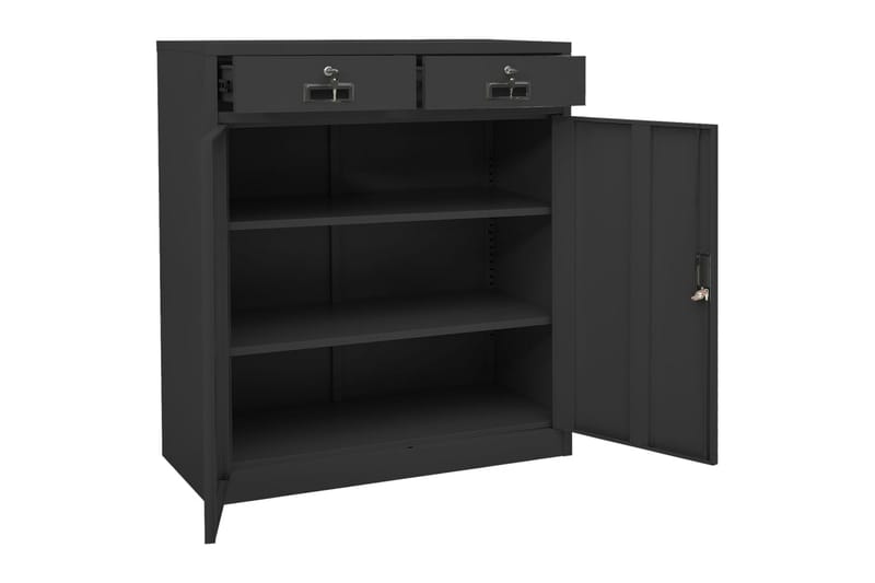 Toimistokaappi antrasiitti 90x40x102 cm teräs - Säilytys - Kaappi - Säilytyskaappi - Toimistokaappi - Asiakirjakaappi