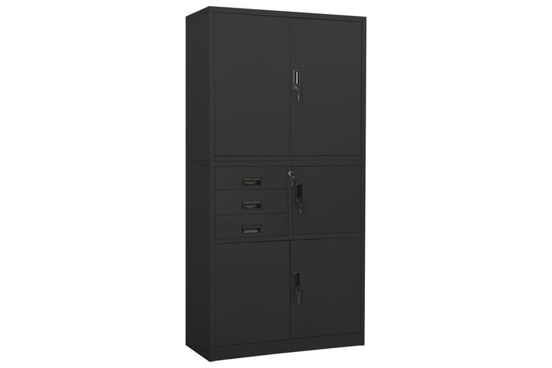 Toimistokaappi antrasiitti 90x40x180 cm teräs - Säilytys - Kaappi - Säilytyskaappi - Toimistokaappi - Asiakirjakaappi