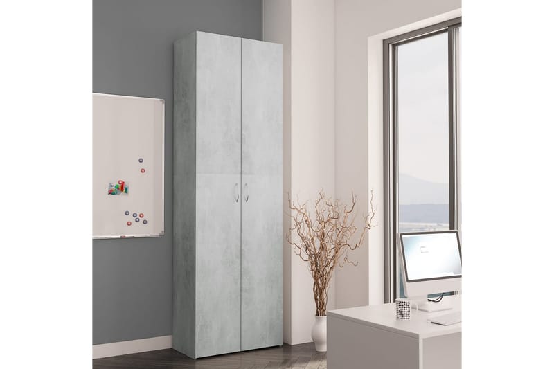 Toimistokaappi betoninharmaa 60x32x190 cm lastulevy - Harmaa - Säilytys - Kaappi - Säilytyskaappi - Toimistokaappi - Asiakirjakaappi