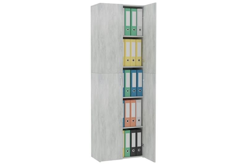 Toimistokaappi betoninharmaa 60x32x190 cm lastulevy - Harmaa - Säilytys - Kaappi - Säilytyskaappi - Toimistokaappi - Asiakirjakaappi