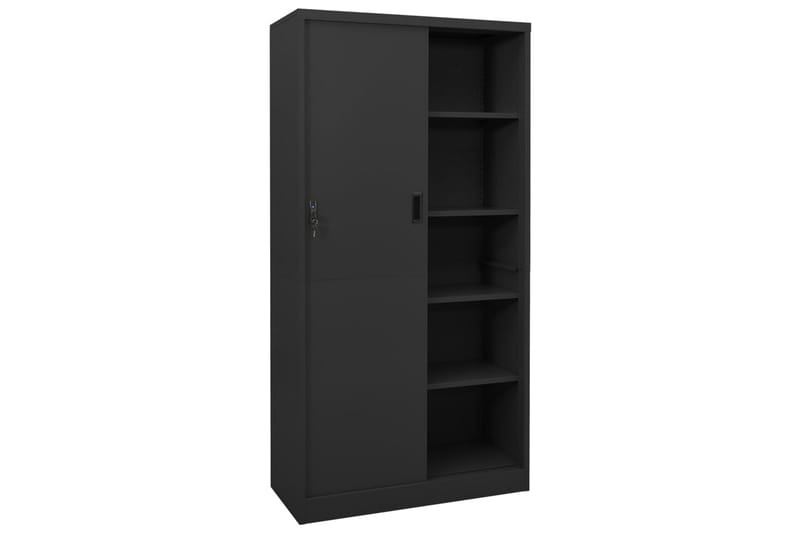 Toimistokaappi liukuovella antrasiitti 90x40x180 cm teräs - Säilytys - Kaappi - Säilytyskaappi - Toimistokaappi - Asiakirjakaappi