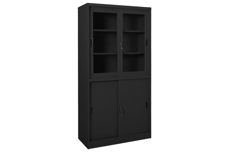 Toimistokaappi liukuovella antrasiitti 90x40x180 cm teräs - Säilytys - Kaappi - Säilytyskaappi - Toimistokaappi - Asiakirjakaappi