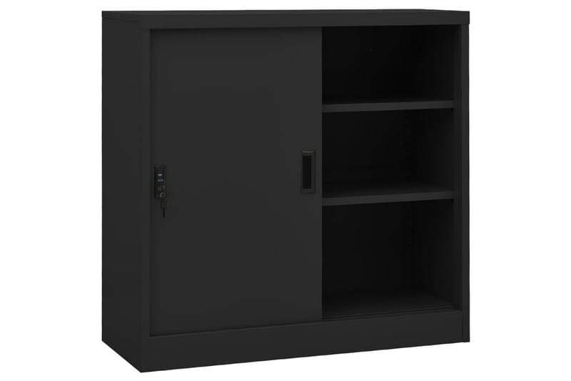 Toimistokaappi liukuovella antrasiitti 90x40x90 cm teräs - Antrasiitti - Säilytys - Kaappi - Säilytyskaappi - Toimistokaappi - Asiakirjakaappi
