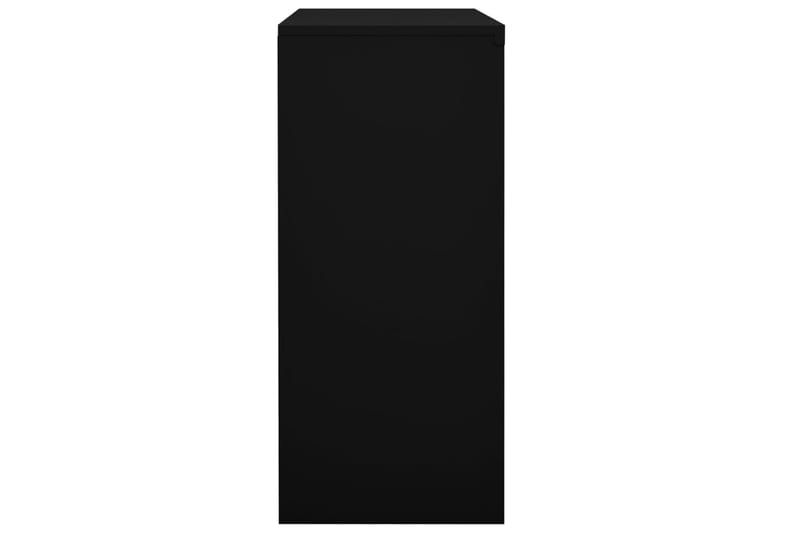 Toimistokaappi liukuovella musta 90x40x90 cm teräs - Musta - Säilytys - Kaappi - Säilytyskaappi - Toimistokaappi - Asiakirjakaappi