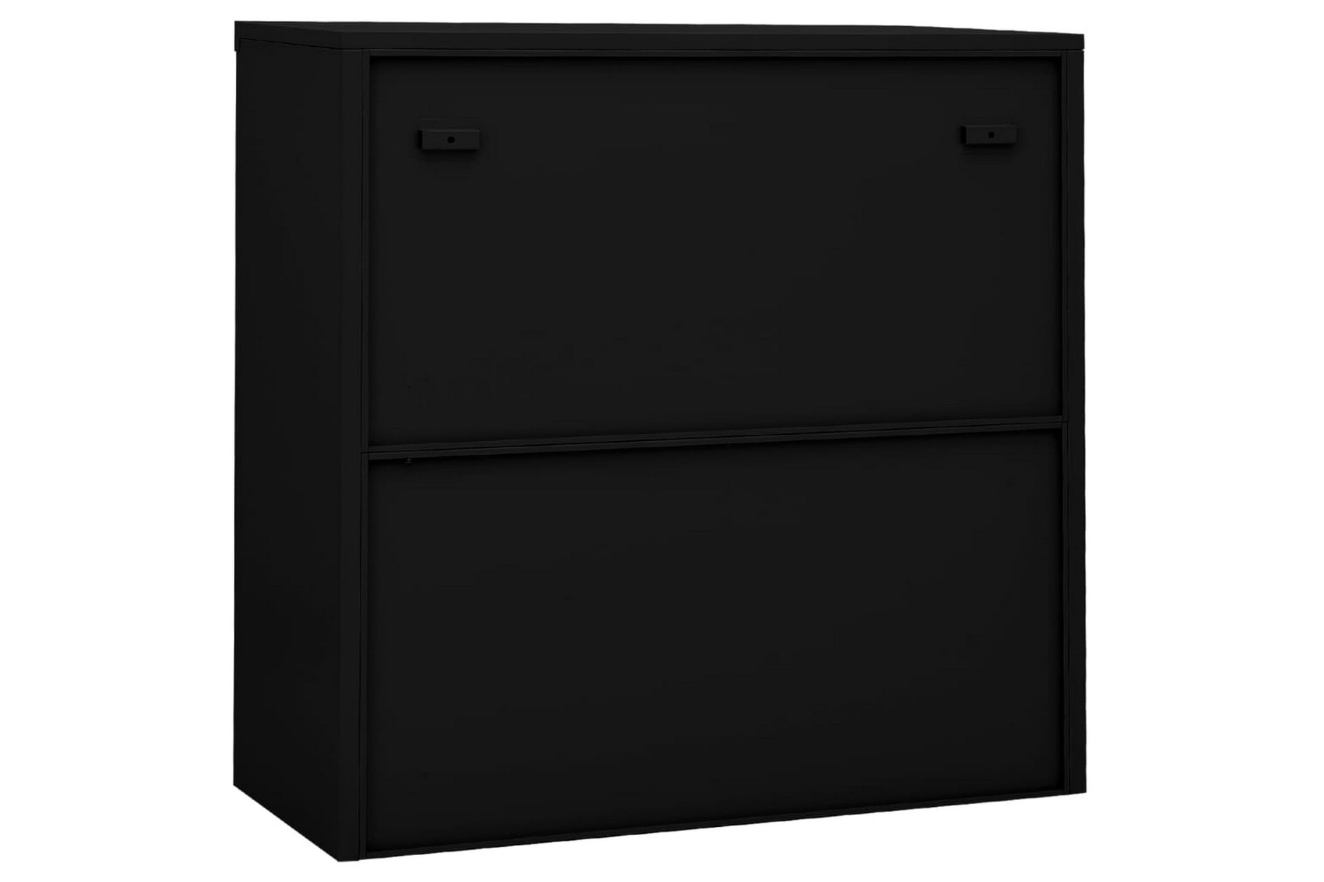 Toimistokaappi liukuovella musta 90x40x90 cm teräs - Musta - Säilytys - Kaappi - Säilytyskaappi - Toimistokaappi - Asiakirjakaappi