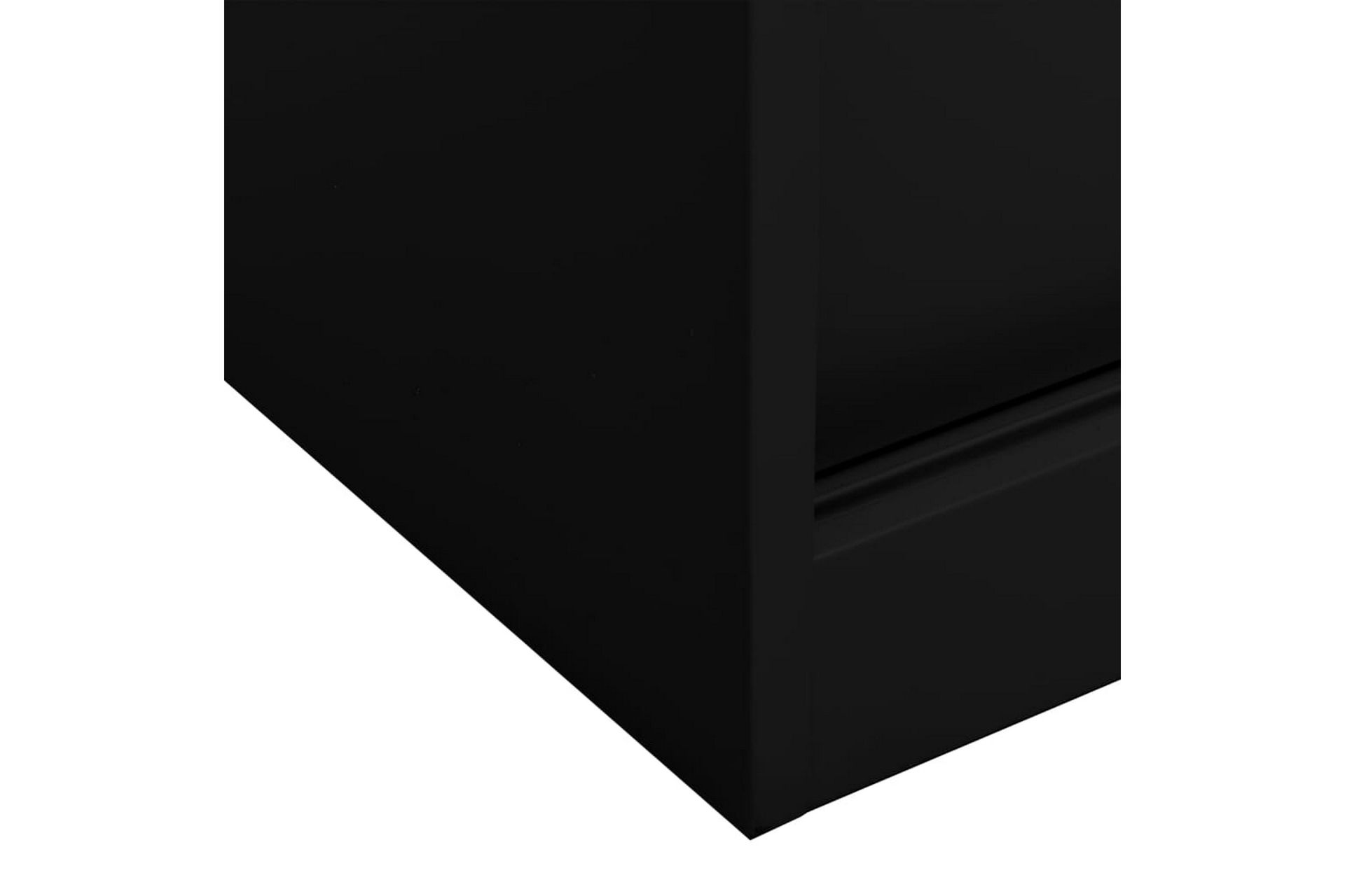 Toimistokaappi liukuovella musta 90x40x90 cm teräs - Musta - Säilytys - Kaappi - Säilytyskaappi - Toimistokaappi - Asiakirjakaappi