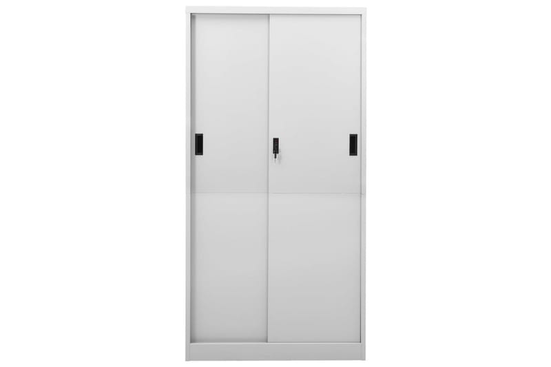 Toimistokaappi liukuovella vaaleanharmaa 90x40x180 cm teräs - Säilytys - Kaappi - Säilytyskaappi - Toimistokaappi - Asiakirjakaappi